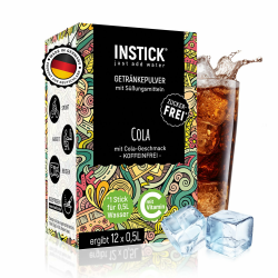 INSTICK Zuckerfreies Instant-Getränk (Cola) - 1 Packung für 12 x 0,5-1 L - Veganes Getränkepulver Kalorienarm & Vitamin C - Instant-Pulver Angebot bei HelloDeals