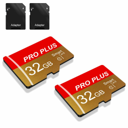 2 Pack Speicherkarte 32GB with Adapter, High Speed Memory Card, UHS-I C10 A1 Memory TF Card for Tablet/Mobile Phone/Camera/Car Audio/Game Console (TF162 Red Gold 32GB) Angebot bei HelloDeals