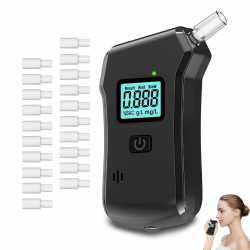 Alkoholtester,Hochpräziser Promillemessgerät mit Digitaler Blauer LCD-Anzeige,Professioneller Alkoholmessgerät,Alkohol Tester mit 20 Mundstücken,Für Den Einsatz zu Hause Oder Auf Partys Angebot bei HelloDeals