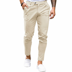 Herren Chino Hose Baumwolle Slim Fit Stoffhose Lässig Stretch Hosen Männer Schlupfhosen Angebot bei HelloDeals
