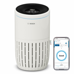 Bosch Air 4000i App-gesteuerter Luftreiniger - Für Räume bis zu 62,5 m² - Entfernt Schadstoffe - Mit 3-in-1 Luftfilter, Smart Sensor, Automatikmodus, Ruhemodus (< 25 dB(A)) - CADR: 300 m³/h Angebot bei HelloDeals