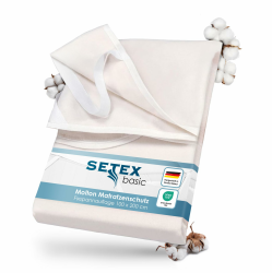 SETEX Molton Matratzenschutz, 100 x 200 cm, Eckgummis, 100 % Baumwolle, Spannbettlaken zum Schutz der Matratze, Basic, Naturfarben, Natur Angebot bei HelloDeals