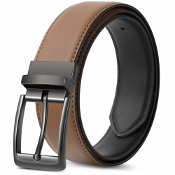 Sunya Gürtel Herren Wendegürtel. 33mm Breit Business Anzug Ledergürtel Braun Schwarz Angebot bei HelloDeals