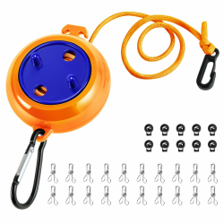 Wäscheleine Ausziehbar, Wäscheleine Camping Tragbare 10m Reise Urlaub Outdoor wäscheschnur Wäscheständer für Badezimmer, Waschküche, Garten oder Reise (Orange) Angebot bei HelloDeals