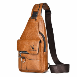A-QMZL Sling Bags Brusttasche Herren Crossbody Umhngetasche Kleine Schultertaschen Crossbody-Taschen PU-Leder Wasserdicht Casual Chest Taschen für Männer und Damen Angebot bei HelloDeals