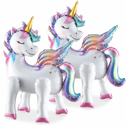 2 Stück Einhorn Folienballon, 3D Folienballon Einhorn Stehend, Einhorn Luftballons mit Beinen, Einhorn Helium Ballon, Einhorn Deko Kindergeburtstag, Unicorn Deko für Mädchen Kinder Geburtstag Party Angebot bei HelloDeals