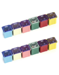 QWORK® 12 Stück Blocksicherung Mini Auto Sicherungen, Low Jcase Blocksicherung für LKW, Autos und SUVs, Boote, 20A/25A/30A/40A/50A/60A, Jeder 2 Stück Angebot bei HelloDeals