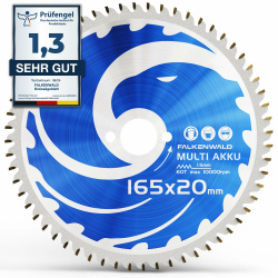FALKENWALD® Sägeblatt 165 x 20 mm für Makita Tauchsäge (Multi-Material & Akku) - Hochwertiges Kreissägeblatt 165x20 mm aus Hartmetall - kompatibel mit Dewalt, Bosch, Makita SP6000 Angebot bei HelloDeals