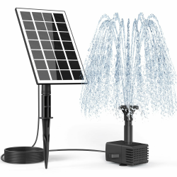 SZMP Solar Springbrunnen 3.5W, 2025 Upgrade Glas Solar Teichpumpe mit 3M Kabel & 8 Düsen Solar Wasserpumpe, Solar Schwimmender Fontäne Pumpe für Gartenteich Springbrunnen Vogel-Bad Fisch Behälter Angebot bei HelloDeals