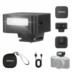 ZENIKO ZF08 Mini Kamera Blitzgerät Flash Speedlite Aufsteckblitz GN16,5 Leistungsstufen,CCT 6500k ±200k mit Universal-Hot-Shoe-Mount für Sony/Canon/Nikon/Panasonic/Olympus(Schwarz,ZF08) Angebot bei HelloDeals