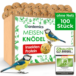 Meisenknödel ohne Netz für Wildvögel, Insekten-Knödel [9 kg, ca. 100 Stück] Wildvogelfutter mit Insekten für Artenvielfalt im Garten | Proteinreiches Ganzjahresfutter Angebot bei HelloDeals