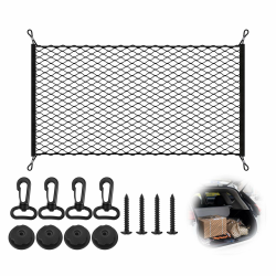 1 Stück Kofferraumnetz Gepäcknetz Auto, Elastisch Sich auf 140x100cm Kofferraum Netz,Super Elastisch Kofferraum Netz Organizer,Gepäckschutznetz für Meisten Fahrzeugtypen Angebot bei HelloDeals