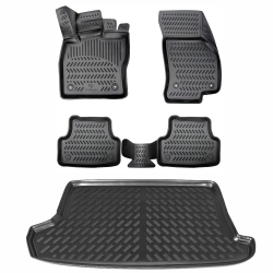 ELMASLINE 3D Gummimatten & Kofferraumwanne Set für VW T-ROC 2017-2025 oberer Ladeboden | Antirutsch mit hohem 5cm Rand | Passt Nicht in Cabrio!! Angebot bei HelloDeals