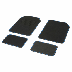 DBS - Autofußmatten - PKW/Auto - 4-teilig : Vorne + Hinten - Blau - Universal Autofussmatten - rutschfest Angebot bei HelloDeals