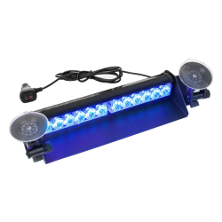 35,6cm LED Blaulicht Warnleuchte Frontblitzer - 12 LED 9 Blinkmodi Blitzleuchte, 2 Saugnäpfe Hohe Intensität 12V-24V Blinkende Windschutzscheibe Lampe Stroboskopstange für Auto LKW (Blau) Angebot bei HelloDeals