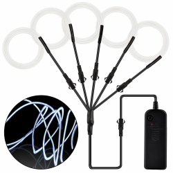 Joycabin EL Draht 5 x 1M Neon Beleuchtung Draht Lichtschlauch, Portable Neon leuchtende Wearable LED Lights für Partys, Karneval, Halloween, DIY Kostüm Dekoration (Weiß) Angebot bei HelloDeals