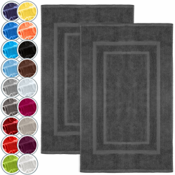 2er Pack Badvorleger | Premium Qualität | 100% Baumwolle | 50 x 80 cm | Duschvorleger Duschmatte Doppelpack | Farbe: Anthrazit grau Angebot bei HelloDeals
