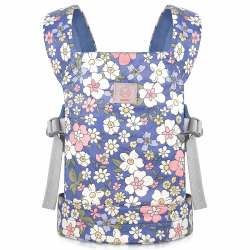 GAGAKU Puppentragetasche Puppentrage Kinder ab 3 Jahre Tragetuch Baby Vorne und Hinten Puppenzubehör 100% Baumwolle - Blaue Blumen Angebot bei HelloDeals