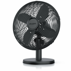 Brandson - Tischventilator Design Retro - Ventilator mit 3 Geschwindigkeitsstufen - mobiler Lüfter - Oszillation 80°, Neigungswinkel ca. 40° - Robustes Voll-Metallgehäuse - Blackline Angebot bei HelloDeals