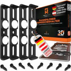Kennzeichenhalter Rahmenlos [Legal & Universal] Nummernschildhalterung Auto | Rahmenlose Kennzeichenhalter für Autos | Kennzeichenhalterung Rahmenlos | Nummernschildhalter für 2 Kennzeichen Angebot bei HelloDeals