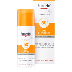 Eucerin SPF 50+ Oil Control Sonnen Gel Creme mit Anti-Glanz Effekt, 50 ml Angebot bei HelloDeals