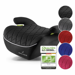 WALSER Premium Kinder Sitzerhöhung Auto Andy, Qualitätssieger Sehr Gut* Kindersitz Auto leicht waschbar, Kindersitzerhöhung Auto 125-150 cm neueste Norm ECE R 129, Sitzerhöhung Auto Kinder schwarz Angebot bei HelloDeals