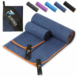 Jokisa 2 Stück Mikrofaser Handtuch Set (180x90cm Badetuch Groß+100x50cm Sporthandtuch),Schnell Trocknend und Kein Sand Strandhandtuch, Microfaser Handtücher für Fitness, Strand Angebot bei HelloDeals