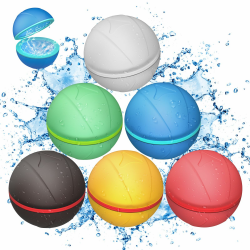 Wasserbomben Wiederverwendbar, 6 Stück Wasserbomben Selbstschließend, Eine Sekunde schnelles Füllen, Geeignet für Kinder, Erwachsene, Wasserschlachten, Strand, Pool-Party, Outdoor, Wasserpark Angebot bei HelloDeals