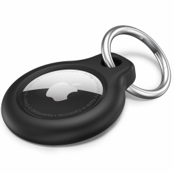 Hülle für Apple AirTag Schlüsselanhänger, Tragbar Keyring Abdeckung, Schutzhülle für AirTag Case Tracker (Schwarz) Angebot bei HelloDeals