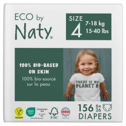 Eco by Naty Baby Öko Windeln - umweltfreundliche Premium-Bio Windeln aus pflanzenbasierten Materialien, ideal für empfindliche Babyhaut (Größe 4 - 156 Stück) - MONATSBOX Angebot bei HelloDeals