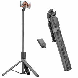 180cm Handy Stativ & Selfie Stick, Aluminium Integriertes Ausziehbares Stativ für Smartphone, Tragbarer Reisestativ-Ständer mit drahtloser Fernbedienung für iPhone/Samsung/Android/Kamera Angebot bei HelloDeals