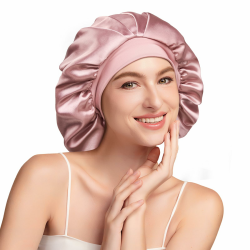 Umisleep 22 Momme Schlafhaube zum Schlafen mit Maulbeerseidenfutter, Doppelschicht Schlafmütze, Verstellbar mit Elastischem Band, rutschfest & Haarschutz für Lange und Lockige Haare, Weich, Rosa Angebot bei HelloDeals