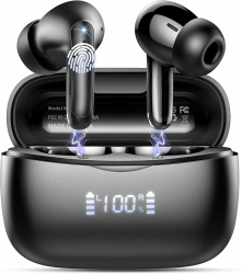 WeurGhy Bluetooth Kopfhörer, Kopfhörer Kabellos Bluetooth 5.3 in Ear Kopfhörer mit 4 ENC Noise Cancelling Mic, 56H HiFi Stereo Tiefbass Spielzeit, IP7 Wasserdicht Ohrhörer LED Anzeige,2025,Schwarz Angebot bei HelloDeals