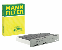 MANN-FILTER CUK 2939/1 Innenraumfilter/Kabinenluftfilter - Pollenfilter mit Aktivkohle - Rechtslenker für Pkw + Transporter Angebot bei HelloDeals