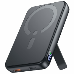 Powerbank für Magsafe, Magnetische Power Bank 12000mah, PD 22.5W USB-A Ausgabe, Kabelloses Tragbares Ladegerät mit Typ-C-Eingang und -Ausgang, LED-Anzeige für iPhone 16/15/14/13/12/Pro/Pro Max Serie Angebot bei HelloDeals