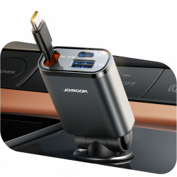 【2025 Ultra-kompakte】Einziehbares Zigarettenanzünder USB C,【3-IN-1】JOYROOM 57W 12V/24V USB Adapter Auto Zubehör, Geschenk für Vater & Mutter, Auto Ladegerät Schnellladegerät für iPhone 16/Samsung S25 Angebot bei HelloDeals