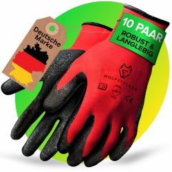 10 Paar robuste & komfortable Handschuhe Arbeitshandschuhe Herren Gr 10 - Arbeitshandschuhe Damen - Gartenhandschuhe Herren - Mechaniker Handschuhe Herren mit Latex Beschichtung. Angebot bei HelloDeals