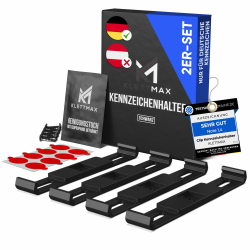 ORIGINAL - Rahmenlose Clip Kennzeichenhalter - Nummernschildhalter - unsichtbar und wetterfest nur für Deutschland Angebot bei HelloDeals