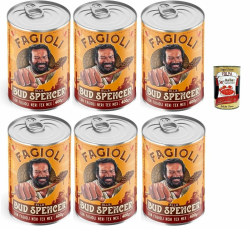 Fagioli alla Bud Spencer Tex Mex, Bud Power- Bud-Spencer-Tex Mex Bohnen fertig zum Probieren 6x 400gr + Italian Gourmet polpa 400g Angebot bei HelloDeals