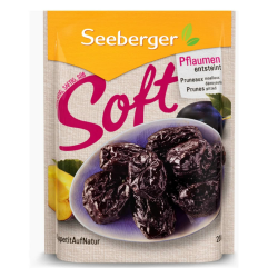 Seeberger Soft-Pflaumen: Fruchtig-saftige Pflaumen mit süßem Fruchtfleisch - ideal zum Mitnehmen - essfertig, entsteint & getrocknet - ohne Zuckerzusatz, vegan (1 x 200 g) 1er Pack Angebot bei HelloDeals