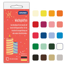 20 Wachsplatten zum Verzieren und Gestalten von Kerzen - Ideal für Kommunion, Taufe und Basteln - Kerzenwachs Platten Set für DIY Kerzenkunst Angebot bei HelloDeals