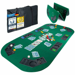 🃏 XXL Pokertisch-Auflage 160 x 80 cm Faltbare Pokermatte mit Filz Angebot bei HelloDeals