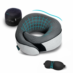 Proglobe Nackenkissen Flugzeug, Reisekissen 100% Memory Foam mit 3D-Schlafmaske und Netztasche Angebot bei HelloDeals