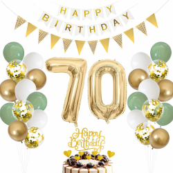 70. Geburtstag Deko Salbeigrüne 🎈 Luftballon 70. Geburtstag Männer Frau Angebot bei HelloDeals