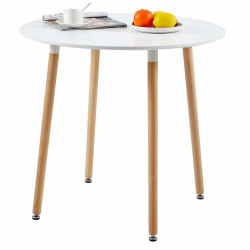 H.J WeDoo MDF Runder Esstisch Buchenholz Esszimmer Tisch Küchentisch Holztisch 🪑 Angebot bei HelloDeals