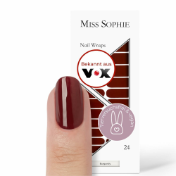Original Miss Sophie Nagelfolien Burgundy I 24 ultra-dünne Nagellack-Streifen einfarbig 💅 Angebot bei HelloDeals