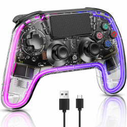 🎮 BRHE Controller Für PS4 Mit LED-Atemlicht - Weiß 🌈 Angebot bei HelloDeals