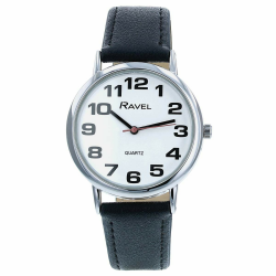 Ravel Unisex Armbanduhr mit großen Ziffern - 36mm - Schwarz/Silber ⌚ Angebot bei HelloDeals