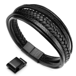 🎁 Murtoo Herren Armband Echtleder Naturstein Geflochten Angebot bei HelloDeals