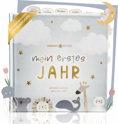 Lebenskompass Babyalbum Mein erstes Jahr 'Air' 🌟👶📔 Angebot bei HelloDeals